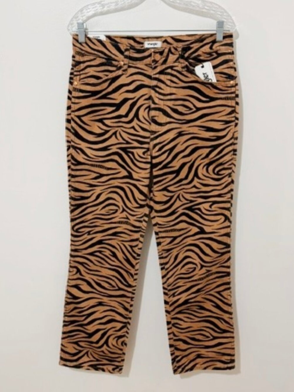 Wrangler 603 Wild West High Rise Straight Jeans Purr Tiger Print Size 30 NWT - Picture 2 of 6